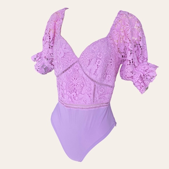 Two Sisters Ellington lilac lace bodysuit - Picture 1 of 7